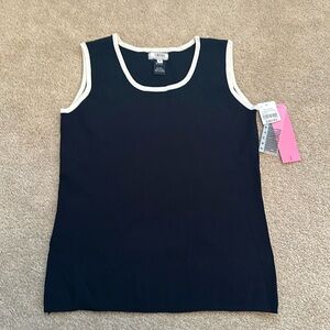 Stonebridge Signature Black and White Ribbed Tank Top New With Tags Size Small